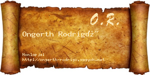 Ongerth Rodrigó névjegykártya